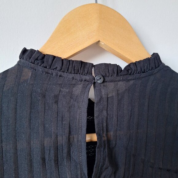 TOPSHOP Black High Neck Prairie Top - Picture 5 of 9